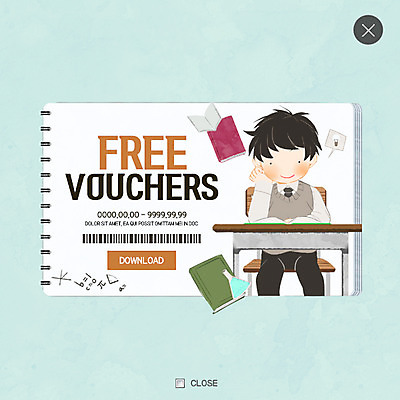 PSD 템플릿 학생 남자 웹템플릿 청소년 팝업 이벤트팝업 웹팝업 한명 이벤트 상반신 세일 공책 쿠폰 바코드 레이어팝업 이미지템플릿 1 문구용품 사람 파일형식