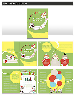 템플릿 여자 남자 ZIP 어린이 팜플렛 여러명 케이크 생일 풍선 인디자인 INDD 이미지템플릿 기념일 다수 디저트 사람 파일형식