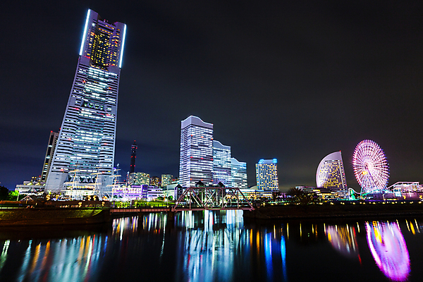 포토 JPG 해외이미지 야경 사람없음 야외 도시풍경 일본 고층빌딩 도시 도심 요코하마 해외202004 해외포토 아시아 풍경 빌딩 밤 야간 파일형식 이미지허브