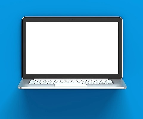 포토 JPG 해외이미지 벽 백그라운드 일러스트 그림자 사람없음 파란색 노트북 컴퓨터 금속 스크린 모니터 공책 공백 장비 흰색 오픈 은색 오브젝트 전자 고립 카피스페이스 해외202004 해외포토 컬러 재질 문구용품 전자제품 파일형식 이미지허브