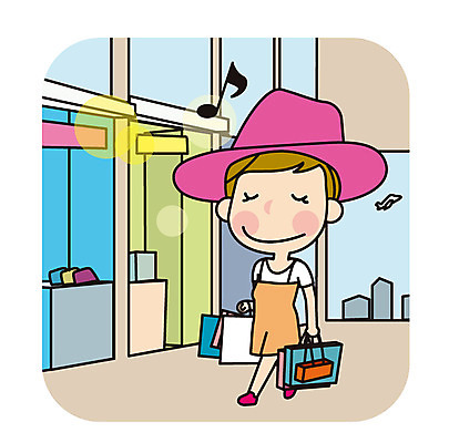 전신 여자 유럽 해외여행 여행 일러스트 한명 성인 쇼핑 공항 면세점 국내일러스트 AI파일 1 해외 나라 교통시설 사람 상점 파일형식 벡터