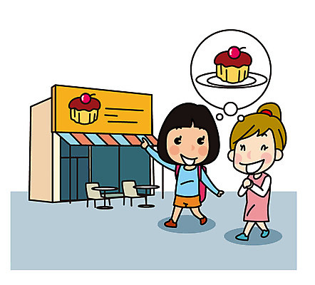 전신 여자 유럽 해외여행 여행 일러스트 디저트 성인 두명 친구 카페 컵케이크 국내일러스트 AI파일 해외 나라 음식 관계 사람 케이크 상점 파일형식 벡터