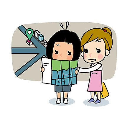 전신 여자 유럽 해외여행 여행 지도 일러스트 성인 두명 건물 친구 길찾기 국내일러스트 AI파일 해외 건축물 나라 관계 사람 파일형식 벡터