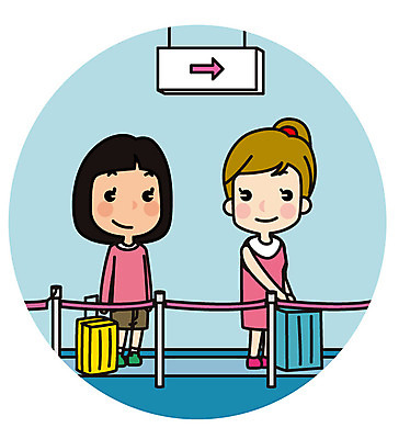 전신 여자 유럽 화살표 해외여행 여행 일러스트 성인 두명 친구 캐리어 방향 국내일러스트 AI파일 해외 나라 관계 사람 여행가방 파일형식 벡터