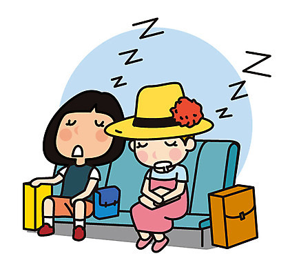 전신 여자 유럽 해외여행 여행 의자 일러스트 성인 두명 친구 캐리어 여행가방 잠 국내일러스트 AI파일 해외 나라 가구 가방 관계 사람 파일형식 벡터