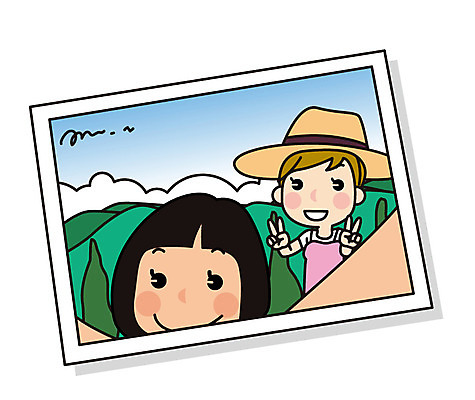 여자 유럽 해외여행 여행 일러스트 산 상반신 성인 두명 관광지 친구 사진촬영 셀프카메라 국내일러스트 AI파일 해외 나라 관계 사람 촬영 파일형식 벡터