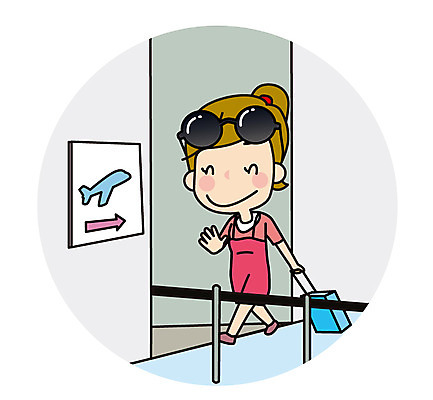 전신 여자 유럽 해외여행 여행 일러스트 비행기 한명 성인 캐리어 공항 출국 국내일러스트 AI파일 1 해외 나라 항공교통 교통시설 대중교통 사람 여행가방 파일형식 벡터