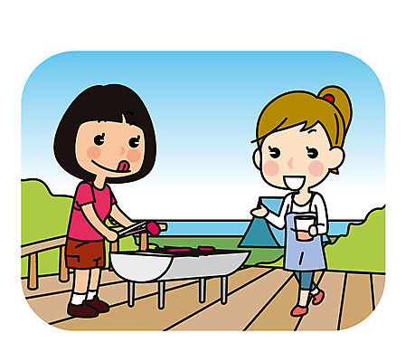 전신 여자 유럽 해외여행 여행 일러스트 텐트 서기 성인 두명 친구 캠핑 바비큐 국내일러스트 AI파일 해외 나라 음식 관계 모션 레저 캠핑도구 사람 파일형식 벡터