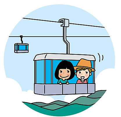 여자 유럽 해외여행 여행 일러스트 산 상반신 성인 두명 친구 케이블카 국내일러스트 AI파일 해외 나라 관계 사람 파일형식 벡터