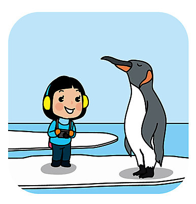 전신 여자 유럽 해외여행 여행 일러스트 한명 성인 카메라 남극 펭귄 황제펭귄 국내일러스트 AI파일 1 해외 나라 조류 사람 전자제품 극지방 파일형식 벡터