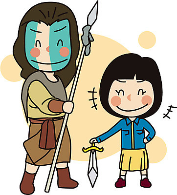 전신 여자 남자 유럽 창 해외여행 여행 일러스트 들기 성인 두명 칼 전통의상 전사 국내일러스트 AI파일 전통 해외 나라 무기 모션 사람 파일형식 벡터