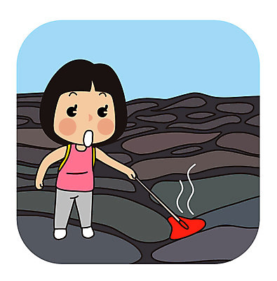 전신 여자 유럽 해외여행 여행 일러스트 한명 서기 성인 바위 용암 국내일러스트 AI파일 1 해외 나라 모션 사람 돌_바위 파일형식 벡터