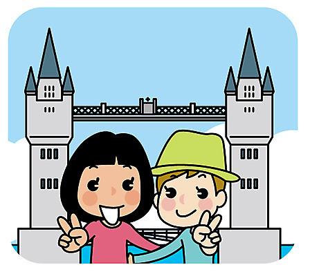 여자 유럽 해외여행 여행 일러스트 서기 상반신 성인 두명 친구 브이 런던브릿지 국내일러스트 AI파일 해외 나라 관계 모션 사람 손짓 다리_건축물 런던 파일형식 벡터