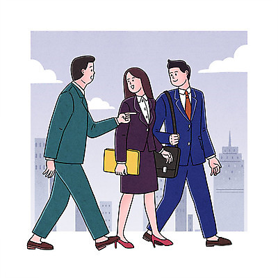 전신 PSD 여자 남자 가방 일러스트 회의 대화 들기 빌딩 성인 세명 비즈니스라이프 업무 직장인 비즈니스맨 비즈니스우먼 문서 국내일러스트 직업 라이프스타일 잡화 비즈니스 모션 말하기 사람 건물 작업 파일형식