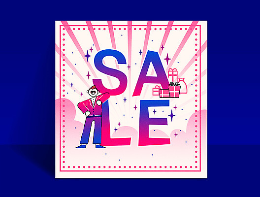 전신 남자 일러스트 선물 한명 서기 이벤트 성인 세일 기쁨 콜라주 국내일러스트 AI파일 1 감정 모션 사람 파일형식 벡터