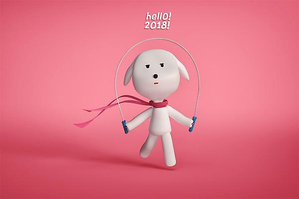 PSD 편집이미지 한마리 새해 3D캐릭터 사람없음 3D 개 신년캐릭터 줄넘기 개캐릭터 2018년 무술년 편집3D 캐릭터 1 동물캐릭터 포유류 운동 연도 디지털합성 파일형식