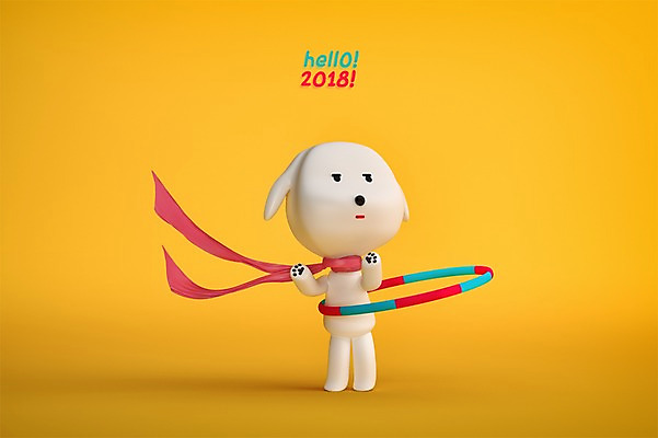 PSD 편집이미지 한마리 새해 3D캐릭터 사람없음 3D 개 신년캐릭터 개캐릭터 훌라후프 2018년 무술년 편집3D 캐릭터 1 동물캐릭터 포유류 연도 디지털합성 파일형식