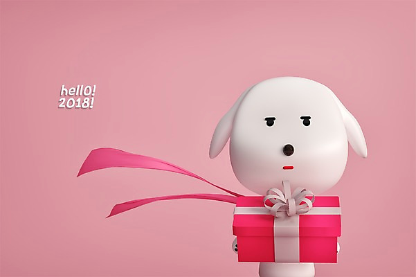 PSD 편집이미지 한마리 새해 3D캐릭터 선물 사람없음 선물상자 3D 개 신년캐릭터 개캐릭터 2018년 새해선물 무술년 편집3D 캐릭터 1 동물캐릭터 포유류 상자 연도 디지털합성 파일형식 명절선물