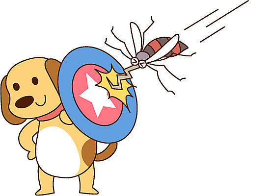 한마리 일러스트 사람없음 수비 강아지 질병 예방 방패 모기 반려 예방접종 일본뇌염 국내일러스트 AI파일 1 의학 모션 반려동물 바이러스 개 해충 접종 파일형식 벡터