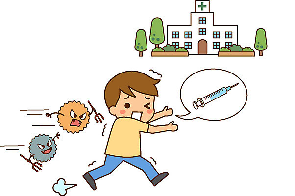 전신 남자 어린이 일러스트 병원 주사기 한명 바이러스 질병 무서움 예방 예방접종 국내일러스트 AI파일 1 감정 의학 의료기기 사람 접종 파일형식 벡터