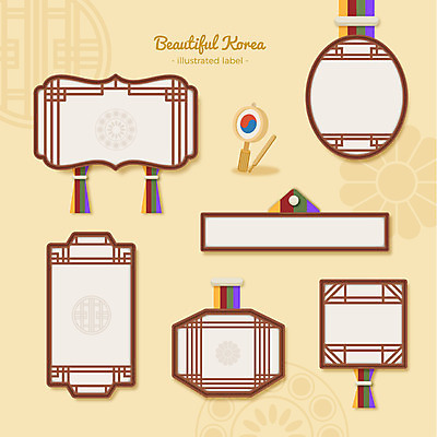 한국전통 액자 패턴 일러스트 프레임 사람없음 세트 전통무늬 라벨 격자 소고 프레임일러스트 전통프레임 국내일러스트 AI파일 전통 무늬 타악기 한국 국악기 파일형식 벡터