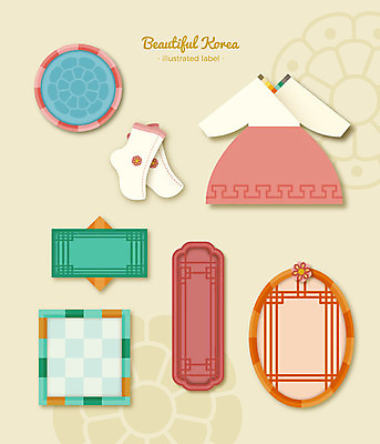 한국전통 액자 패턴 일러스트 프레임 사람없음 세트 치마 전통무늬 라벨 한복 저고리 격자 색동 버선 프레임일러스트 전통프레임 국내일러스트 AI파일 전통 무늬 하의 양말 전통소품 한국 전통의상 파일형식 벡터