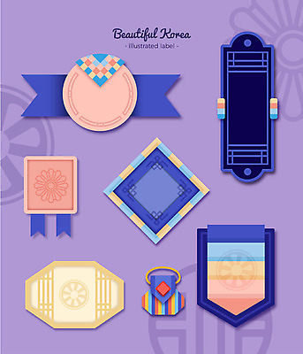 한국전통 패턴 일러스트 프레임 복주머니 사람없음 장식 세트 전통무늬 라벨 격자 색동 프레임일러스트 전통프레임 국내일러스트 AI파일 전통 무늬 전통소품 한국 파일형식 벡터