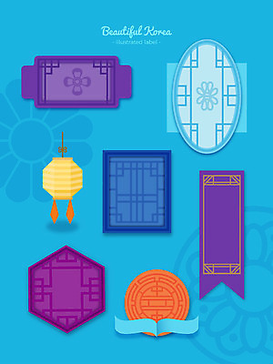 한국전통 문양 리본 패턴 일러스트 프레임 사람없음 장식 세트 전통무늬 라벨 단청 격자 프레임일러스트 무드등 전통프레임 국내일러스트 AI파일 전통 무늬 조명 한국 파일형식 벡터