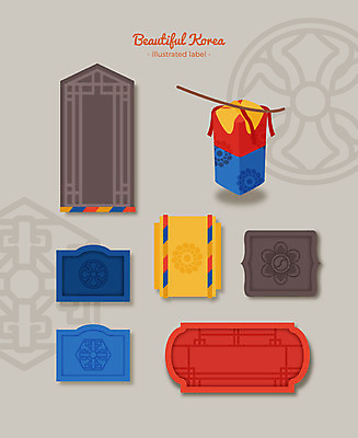 한국전통 문양 패턴 일러스트 프레임 사람없음 장식 세트 전통무늬 라벨 청사초롱 격자 색동 문패 프레임일러스트 전통프레임 국내일러스트 AI파일 전통 무늬 한국 초롱 파일형식 벡터