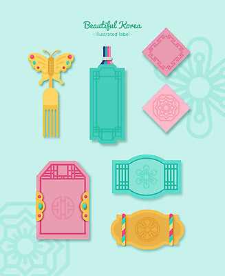 한국전통 문양 나비 패턴 일러스트 프레임 사람없음 장식 세트 전통무늬 라벨 노리개 격자 색동 문패 프레임일러스트 전통프레임 국내일러스트 AI파일 전통 곤충 무늬 전통소품 한국 파일형식 벡터