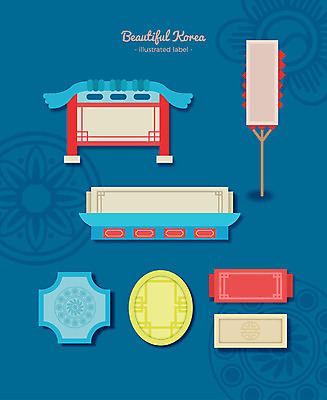 한국전통 문양 패턴 일러스트 프레임 기와 사람없음 장식 세트 전통무늬 라벨 깃발 격자 문패 프레임일러스트 전통프레임 국내일러스트 AI파일 전통 무늬 한국 파일형식 벡터