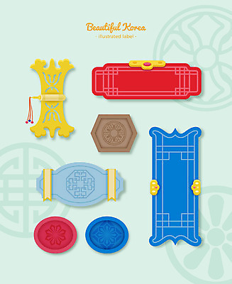 한국전통 문양 리본 패턴 일러스트 프레임 사람없음 장식 세트 전통무늬 라벨 끈 격자 경첩 프레임일러스트 전통프레임 국내일러스트 AI파일 전통 무늬 한국 파일형식 벡터