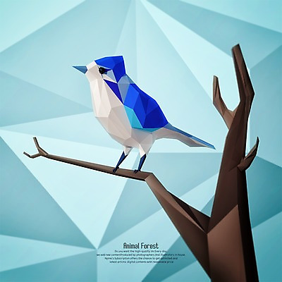 PSD 나무 동물 편집이미지 한마리 조류 사람없음 3D 디지털합성 폴리곤 편집3D 식물 1 파일형식