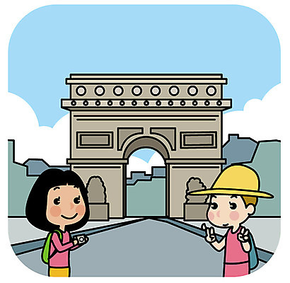 여자 유럽 여행 일러스트 상반신 성인 두명 친구 우정 개선문 파리_프랑스 유럽여행 국내일러스트 AI파일 나라 해외여행 관계 사람 프랑스 파일형식 벡터