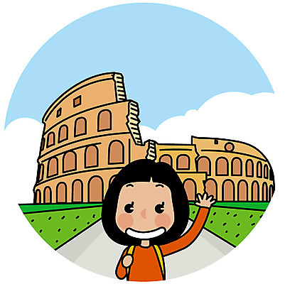 여자 유럽 여행 유적 일러스트 한명 서기 상반신 성인 콜로세움 유럽여행 국내일러스트 AI파일 1 전통 나라 해외여행 모션 사람 로마 파일형식 벡터