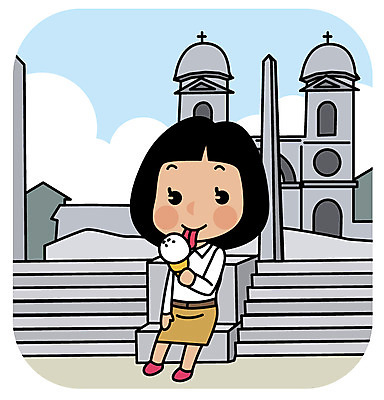 전신 여자 유럽 여행 일러스트 아이스크림 한명 앉기 성인 먹기 유럽여행 스페인광장 국내일러스트 AI파일 1 나라 해외여행 모션 디저트 사람 광장 파일형식 벡터