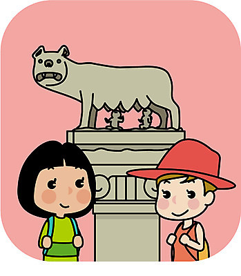 전신 여자 유럽 여행 일러스트 서기 성인 두명 친구 동상 우정 유럽여행 늑대 국내일러스트 AI파일 나라 해외여행 포유류 관계 모션 사람 조형물 기념물 파일형식 벡터