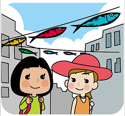 여자 유럽 여행 일러스트 어류 상반신 성인 두명 장식 친구 축제 우정 유럽여행 리스본 국내일러스트 AI파일 나라 해외여행 관계 사람 수중동물 파일형식 벡터