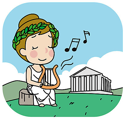 전신 여자 유럽 여행 일러스트 신전 한명 성인 전통의상 그리스 하프 유럽여행 그리스신 국내일러스트 AI파일 1 전통 나라 해외여행 고건축 현악기 사람 신_종교 파일형식 벡터