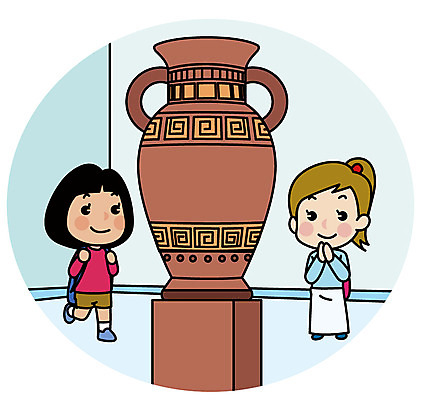 전신 여자 유럽 여행 일러스트 서기 성인 두명 친구 우정 항아리 박물관 유럽여행 국내일러스트 AI파일 나라 해외여행 관계 모션 사람 도자기 파일형식 벡터