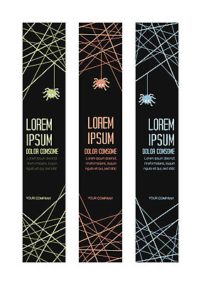 템플릿 배너템플릿 세로배너 사각프레임 사람없음 사각형 현수막 거미줄 거미 배너세트 AI파일 도형 배너 곤충 프레임 세로 세트 파일형식 벡터