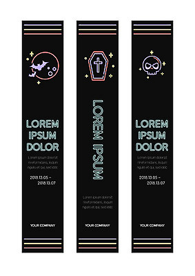 템플릿 배너템플릿 세로배너 해골 사각프레임 사람없음 사각형 할로윈 현수막 네온 관 박쥐 배너세트 AI파일 도형 배너 포유류 뼈 프레임 세로 세트 파일형식 벡터