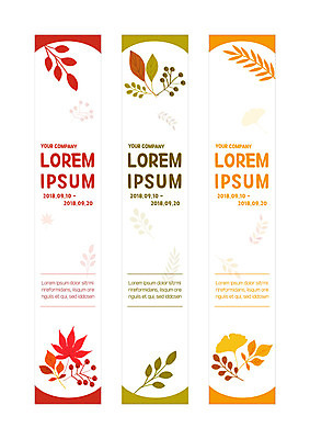 템플릿 배너템플릿 세로배너 단풍 나뭇잎 사각프레임 사람없음 사각형 가을 현수막 은행잎 배너세트 AI파일 도형 배너 계절 잎 프레임 세로 세트 파일형식 벡터