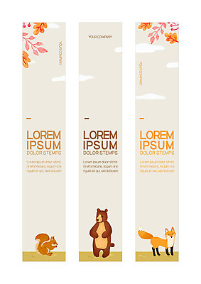 템플릿 배너템플릿 세로배너 곰 나뭇잎 사각프레임 사람없음 사각형 가을 현수막 다람쥐 여우 배너세트 AI파일 도형 동물 배너 계절 잎 포유류 프레임 세로 세트 설치류 파일형식 벡터