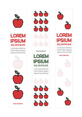 템플릿 배너템플릿 세로배너 사각프레임 사람없음 사각형 현수막 사과 배너세트 AI파일 도형 배너 과일 프레임 세로 세트 파일형식 벡터