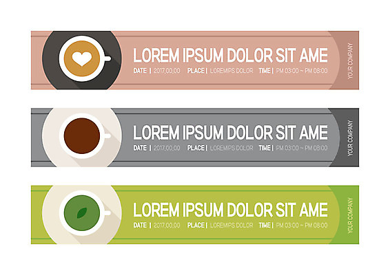 템플릿 배너템플릿 가로배너 커피 사각프레임 사람없음 사각형 현수막 차 녹차 배너세트 AI파일 도형 배너 음료 프레임 가로 차_음료 세트 파일형식 벡터