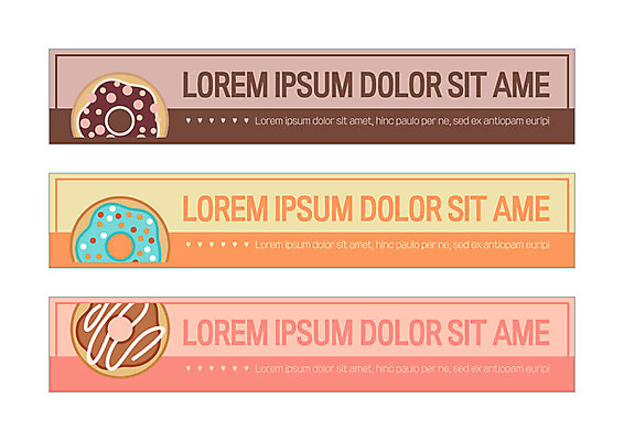템플릿 배너템플릿 가로배너 사각프레임 사람없음 사각형 현수막 도넛 배너세트 AI파일 도형 배너 디저트 프레임 가로 세트 파일형식 벡터