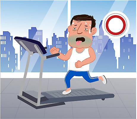 전신 남자 캠페인 일러스트 한명 빌딩 성인 치료 운동 환자 질병 런닝머신 암 국내일러스트 AI파일 1 의학 건강 사람 건물 운동기구 파일형식 벡터