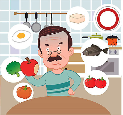 남자 캠페인 토마토 일러스트 호박 어류 한명 앉기 상반신 성인 치료 주방 계란 질병 사과 브로콜리 두부 암 건강식 국내일러스트 AI파일 1 음식 채소 과일 의학 모션 사람 알 수중동물 파일형식 벡터