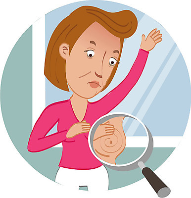 여자 캠페인 일러스트 돋보기 한명 서기 상반신 성인 치료 마사지 질병 가슴 유방암 암 자가진단 국내일러스트 AI파일 1 의학 모션 사람 신체부위 파일형식 벡터